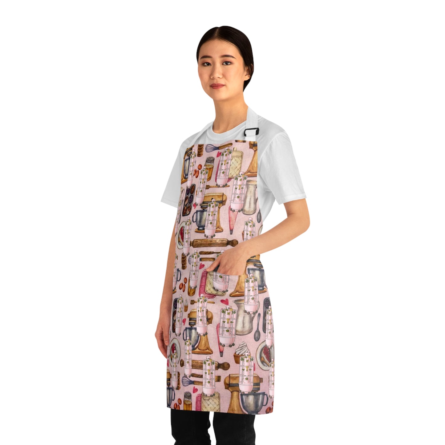 Baking Tools Print Apron — Cute Kitchen Equipment Pattern for Bakers & Home Cooks