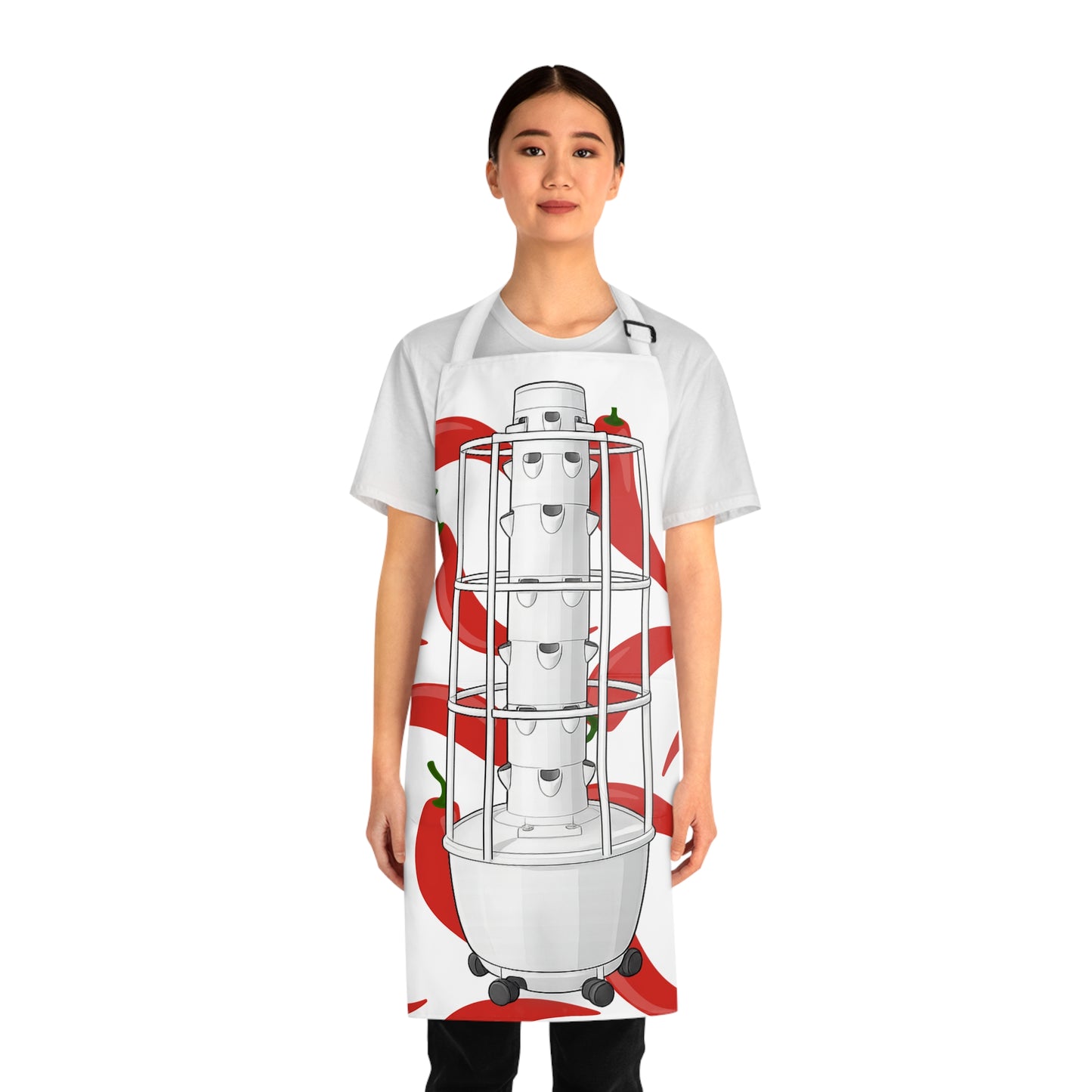 Apron - Red Chili Pepper Hydroponic Tower Garden Pattern