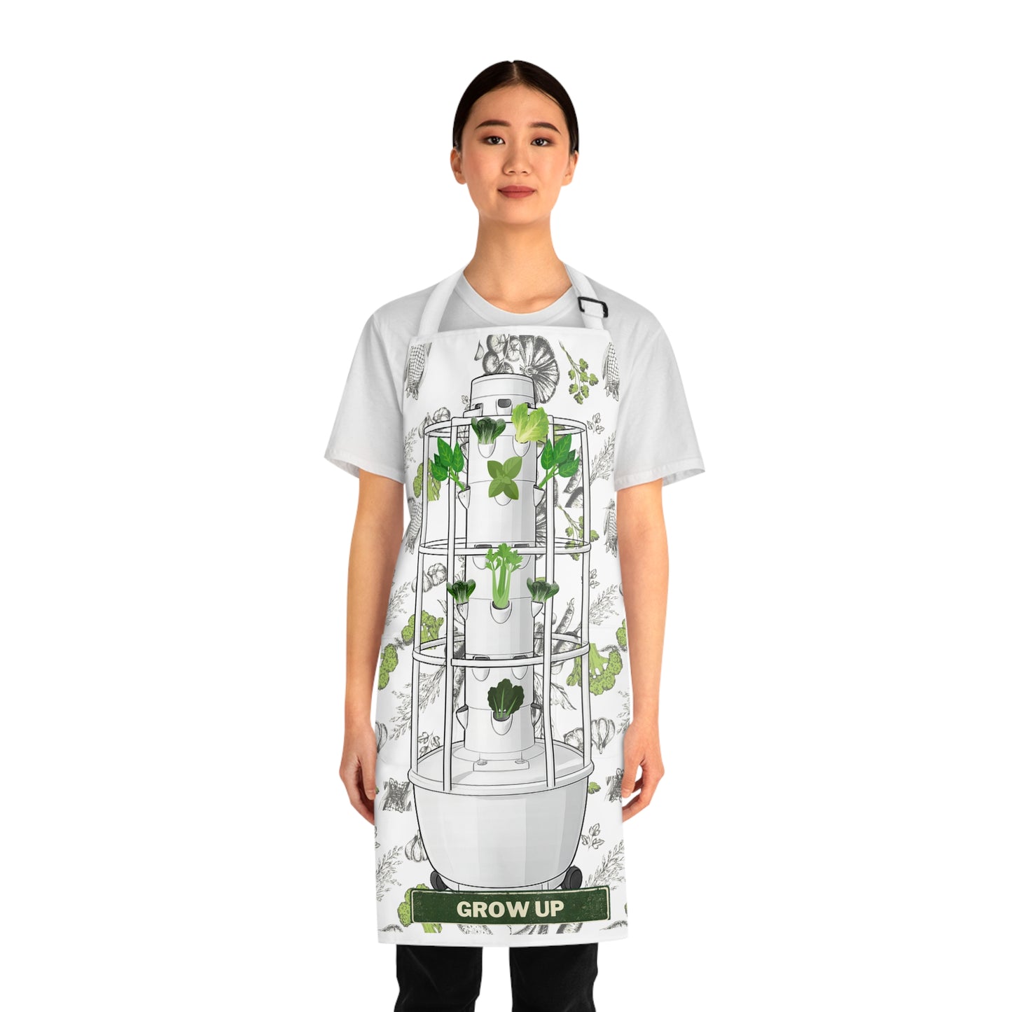 Hydroponic Garden Apron — 'Grow Up' Plant Lover Kitchen Apron