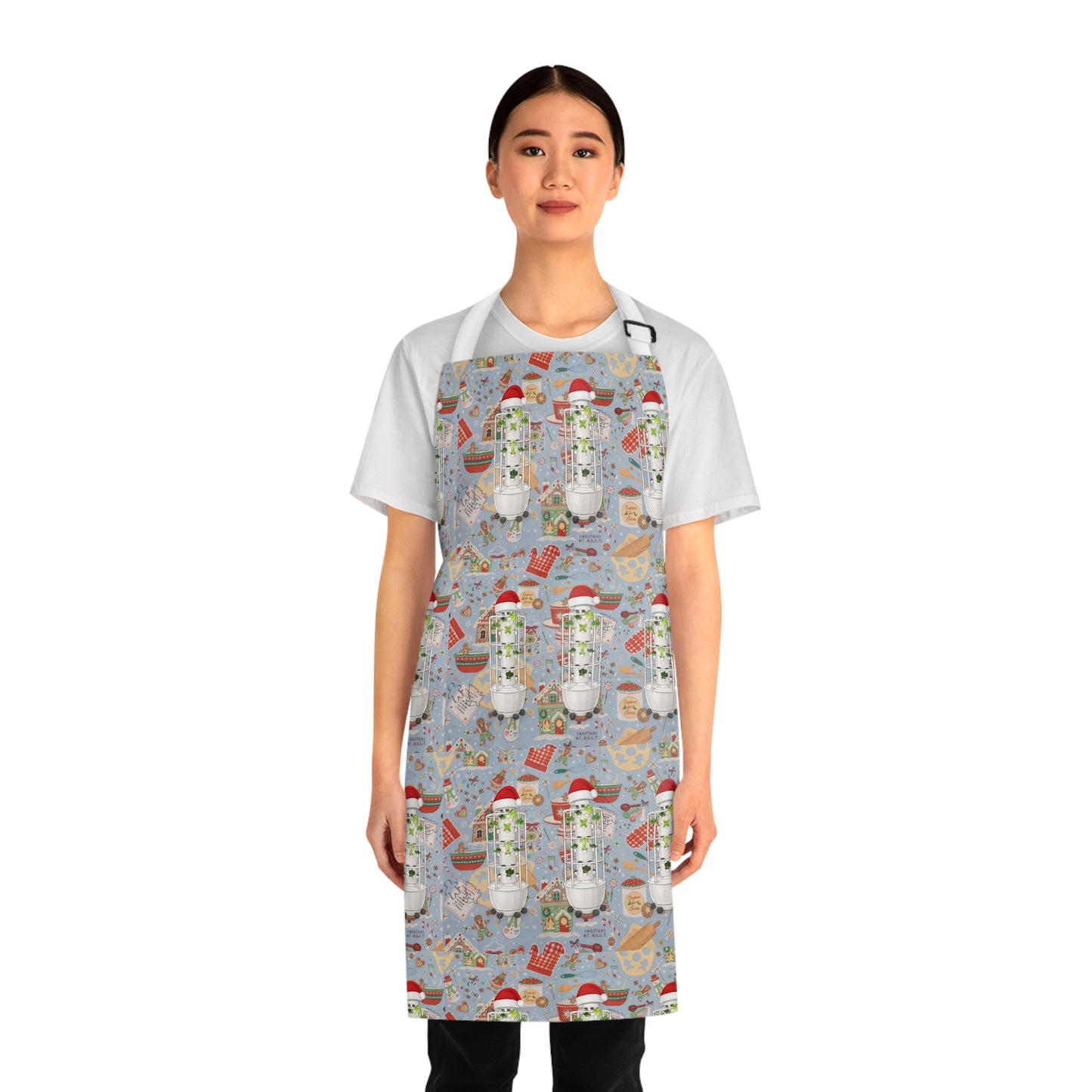 Christmas Snowman Apron – Festive Holiday Kitchen Apron with Santa Hat Design