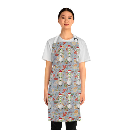 Christmas Snowman Apron – Festive Holiday Kitchen Apron with Santa Hat Design