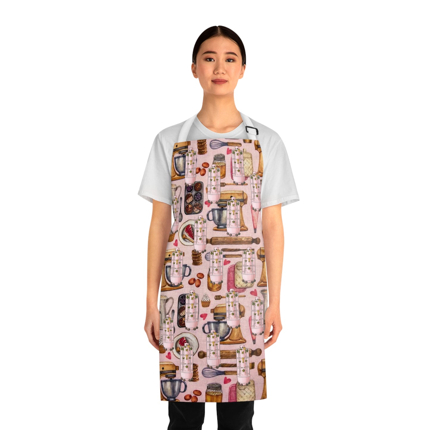 Baking Tools Print Apron — Cute Kitchen Equipment Pattern for Bakers & Home Cooks
