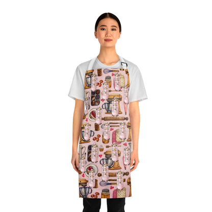Baking Tools Print Apron — Cute Kitchen Equipment Pattern for Bakers & Home Cooks