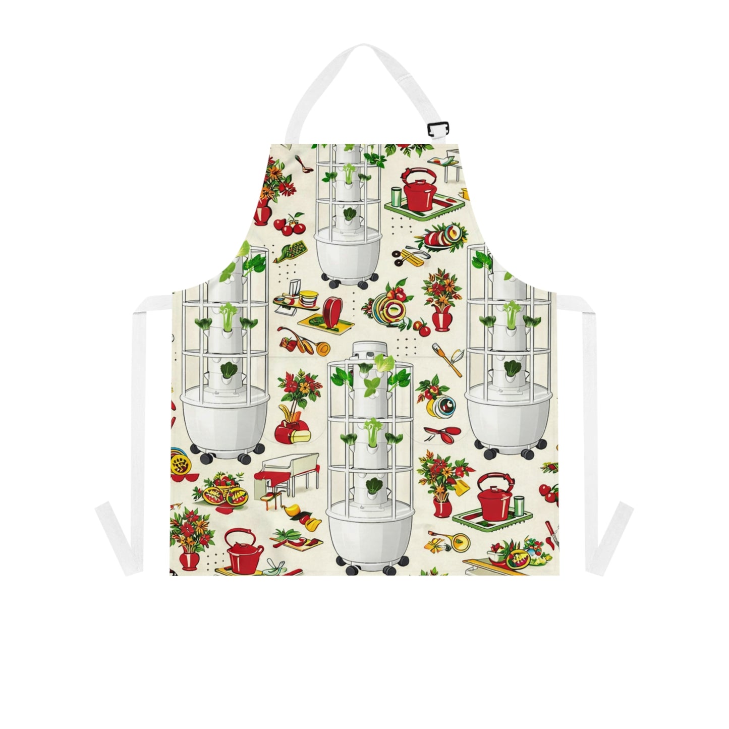 Hydroponic Garden Apron — Indoor Herb & Planter Print for Home Cooks