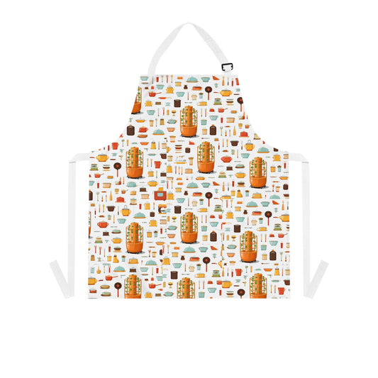 Mason Jar Preserves Pattern Apron — Farmhouse Kitchen Cooking Apron