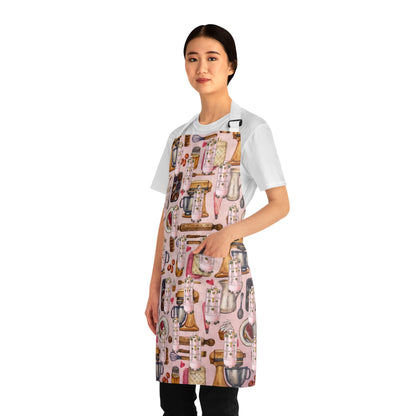 Baking Tools Print Apron — Cute Kitchen Equipment Pattern for Bakers & Home Cooks