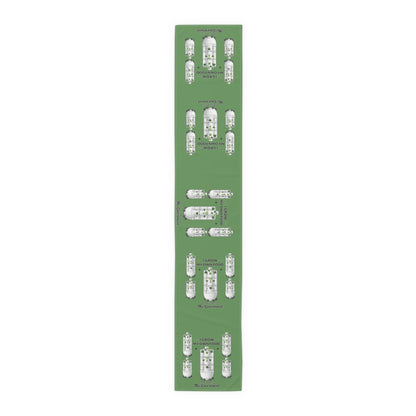 Green Botanical Table Runner — 'I Grow My Own Food' Garden Design
