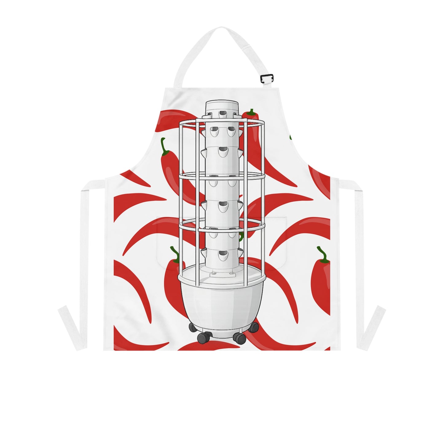 Apron - Red Chili Pepper Hydroponic Tower Garden Pattern