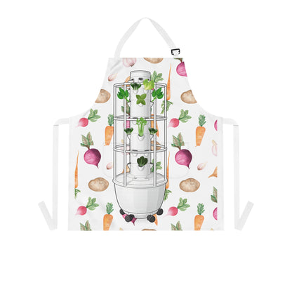 Hydroponic Tower Garden Apron – Vegetable Pattern Gardening Chef Apron