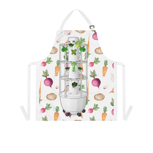 Hydroponic Tower Garden Apron – Vegetable Pattern Gardening Chef Apron