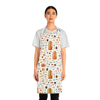 Mason Jar Preserves Pattern Apron — Farmhouse Kitchen Cooking Apron