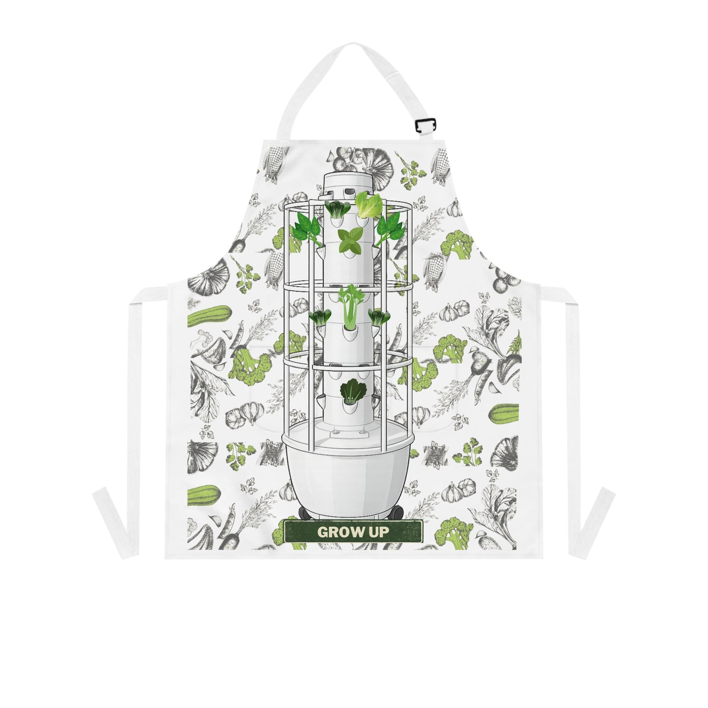 Hydroponic Garden Apron — 'Grow Up' Plant Lover Kitchen Apron