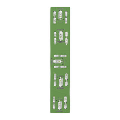 Green Botanical Table Runner — 'I Grow My Own Food' Garden Design