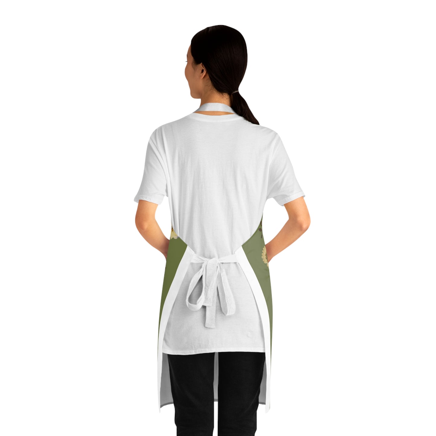 Botanical Grow Up Apron — Green Floral Garden Planting Apron