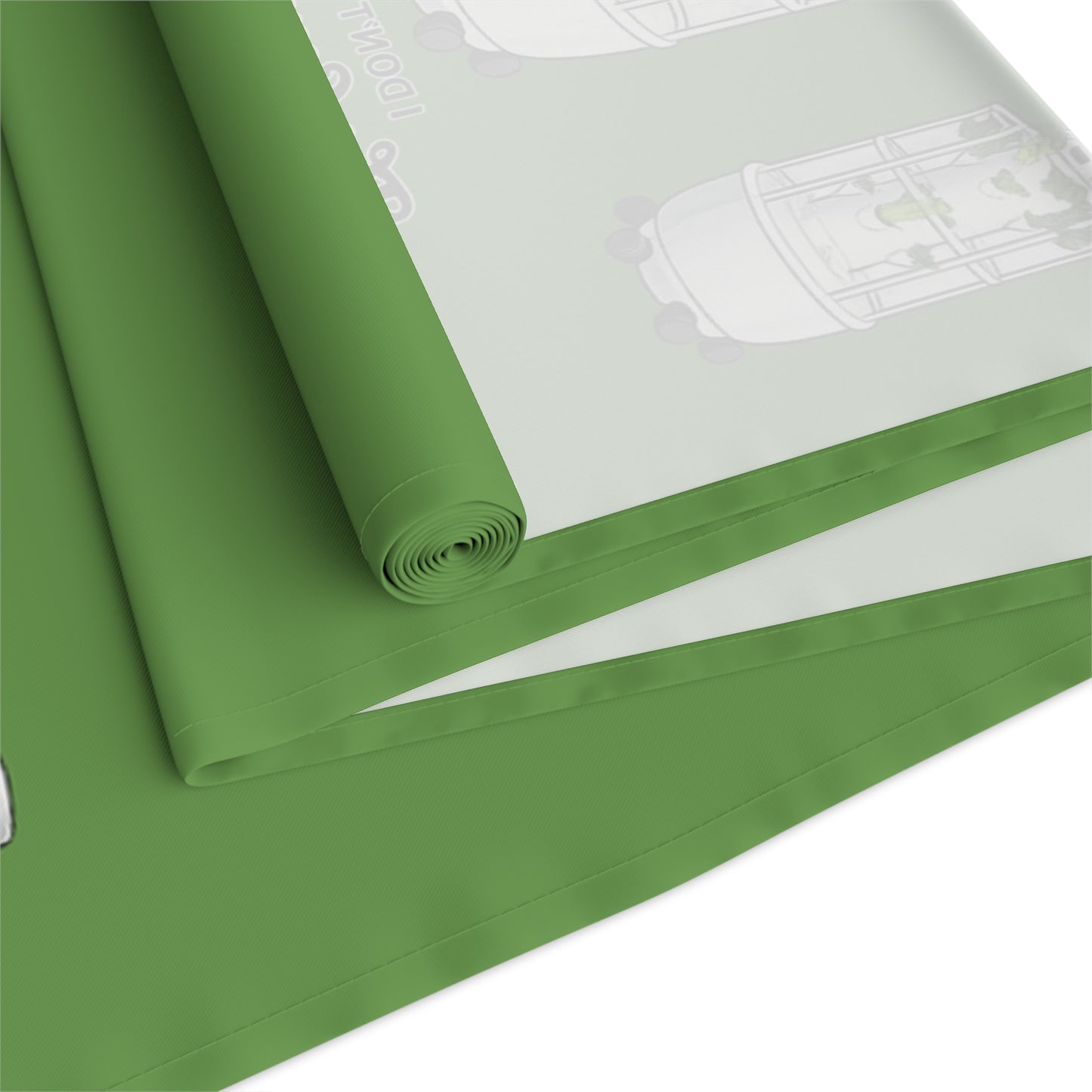 Green Botanical Table Runner — 'I Grow My Own Food' Garden Design