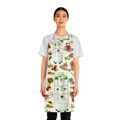Hydroponic Garden Apron — Indoor Herb & Planter Print for Home Cooks
