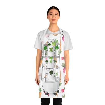 Hydroponic Tower Garden Apron – Vegetable Pattern Gardening Chef Apron