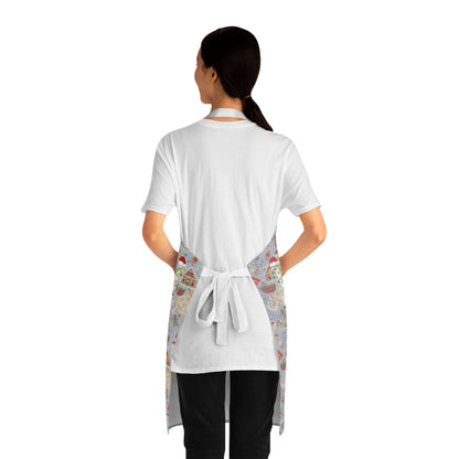 Christmas Snowman Apron – Festive Holiday Kitchen Apron with Santa Hat Design
